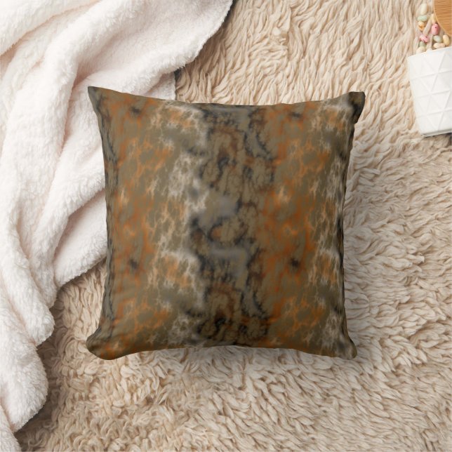 Bronze and Copper Marble Abstract Cushion (Blanket)