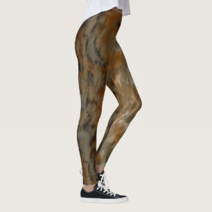 Bronze and Copper Marble Abstract Leggings