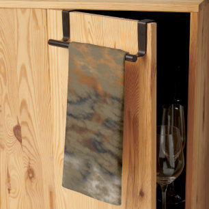 Bronze and Copper Marble Abstract Tea Towel