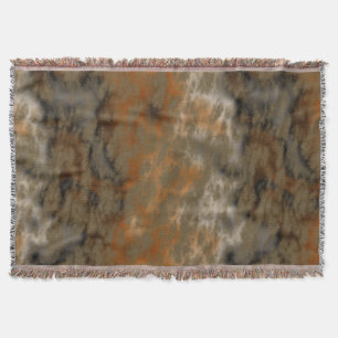 Bronze and Copper Marble Abstract Throw Blanket
