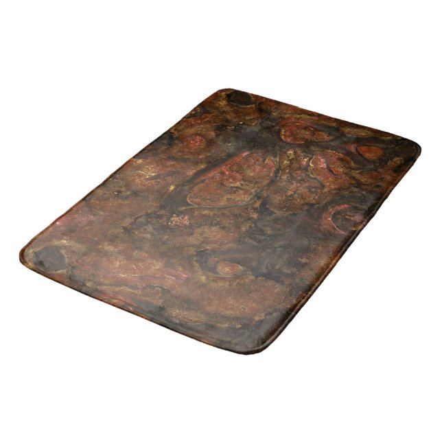 Bronze and Pink Stone Abstract Bath Mat (Angled)