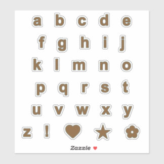 Bronze and Sage Colour Letters Alphabet Monogram