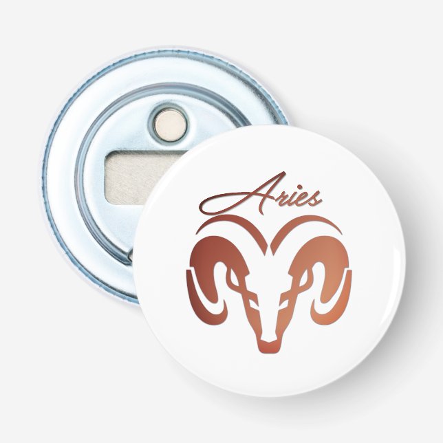 Bronze Aries the Ram Zodiac Bottle Opener (Front)