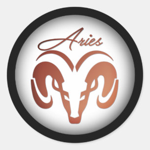 Bronze Aries the Ram Zodiac Classic Round Sticker