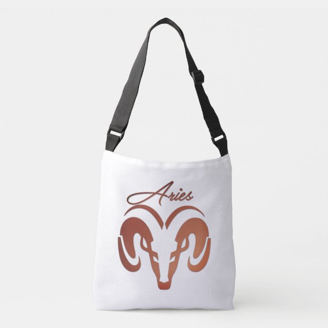 Bronze Aries the Ram Zodiac Crossbody Bag (Front)