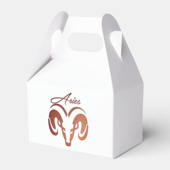 Bronze Aries the Ram Zodiac Favour Box (Front Side)