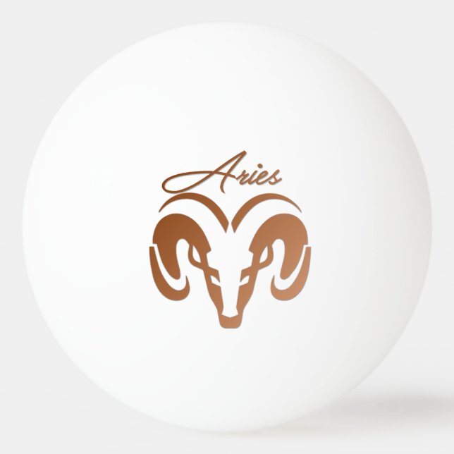 Bronze Aries the Ram Zodiac Ping Pong Ball (Front)