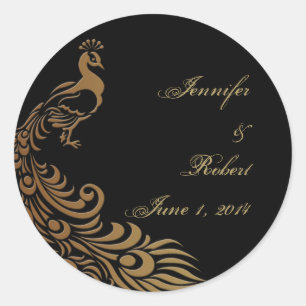 Bronze Art Deco Peacock and Floral Envelope Seal