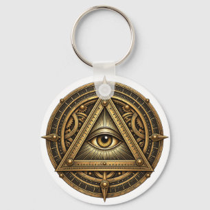 Bronze Astrolabe Eye Key Ring