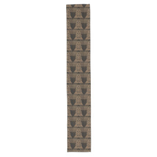 Bronze,black,art deco, art nouveau, floral,pattern long table runner