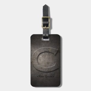 Bronze Black Metal C Monogram Luggage Tag