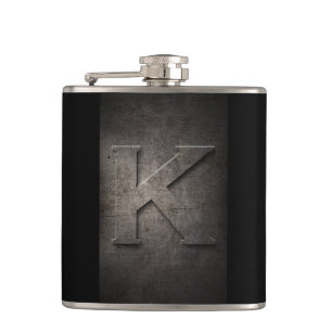 Bronze Black Metal K Monogram Flask