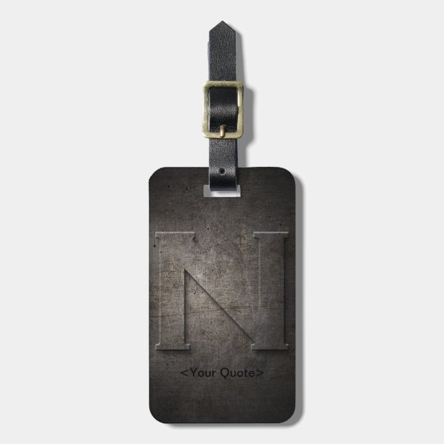 Bronze Black Metal N Monogram Travel Luggage Tag (Front Vertical)