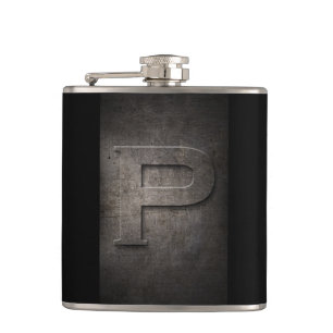 Bronze Black Metal P Monogram Flask