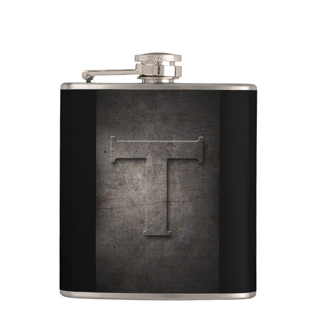 Bronze Black Metal T Monogram Flask (Front)