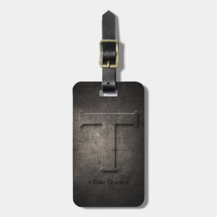 Bronze Black Metal T Monogram Travel Luggage Tag