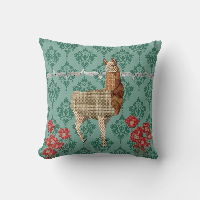 Bronze Boho Llama  Mojo Pillow (Front)