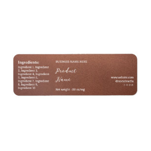 Bronze Brand Name Product Jar Wrap Product Label