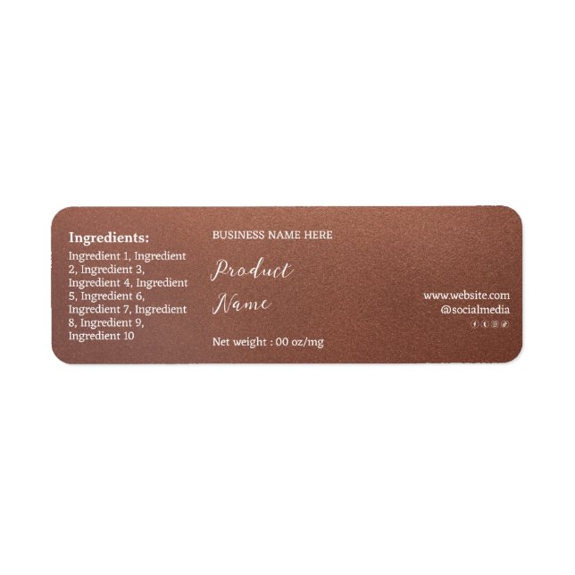 Bronze Brand Name Product Jar Wrap Product Label (Front)