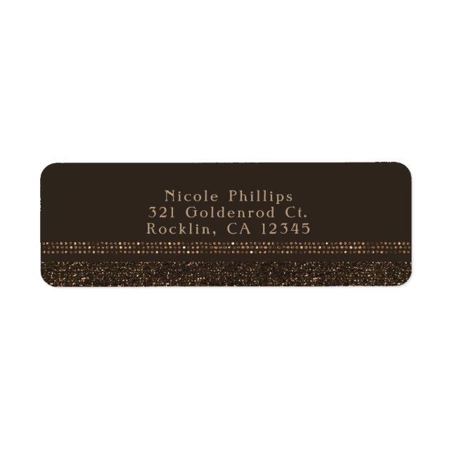 Bronze Brown Chic Sparkling Glam Party Invitation (Front)