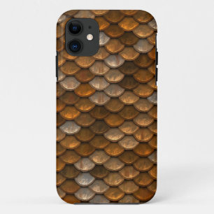 Bronze Brown Mermaid Fish Scale Dragon Texture Case-Mate iPhone Case