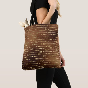 Bronze Brown Paint Golden Arrows Archery Archer Tote Bag