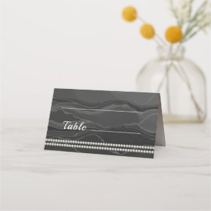 Bronze Champagne Joint Birthday Black Silk Blank Place Card