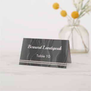 Bronze Champagne Joint Birthday Black Silk Escort Place Card