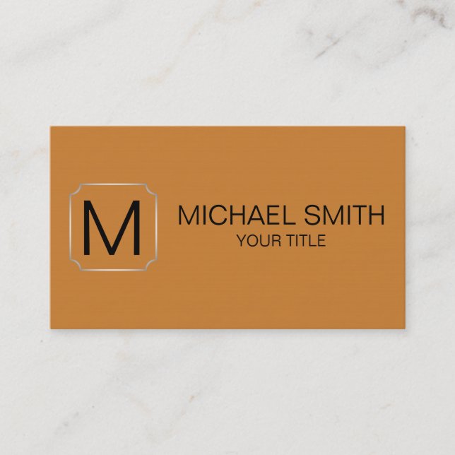 Bronze colour background business card (Front)