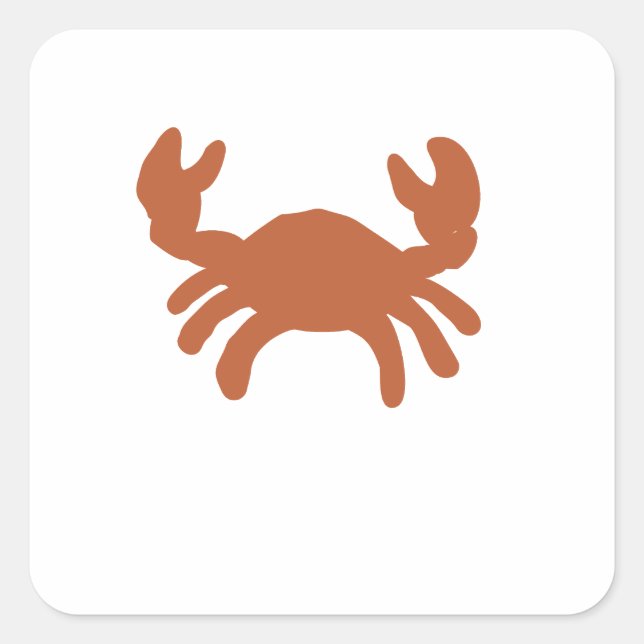 Bronze Crab Silhouette Square Sticker (Front)