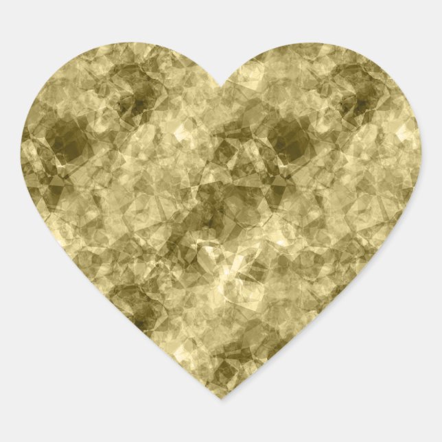 Bronze Crumpled Texture Heart Sticker (Front)