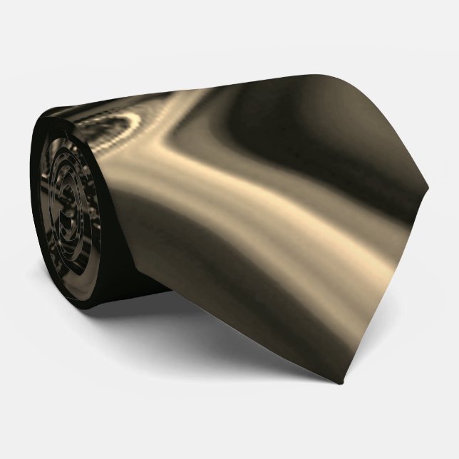 Bronze curves over brownish beige background tie (Rolled)