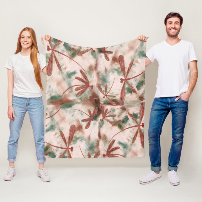 Bronze Dragonflies  Fleece Blanket (In Situ)