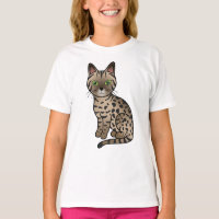 Bronze Egyptian Mau Cute Cartoon Cat Illustration