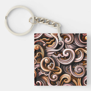 Bronze Energy Swirls Key Ring