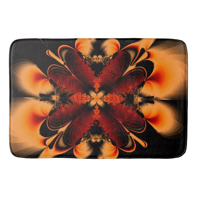 Bronze Feather Fractal Bath Mat (Front)
