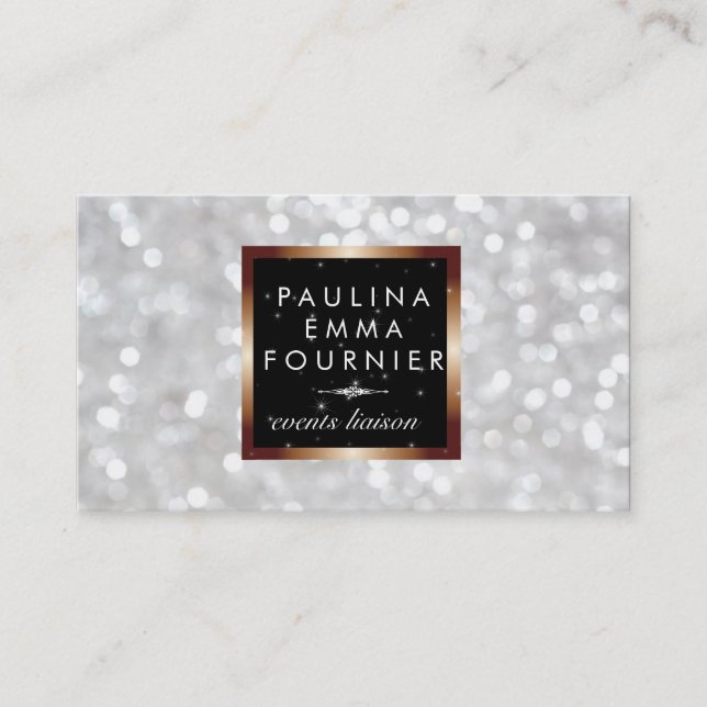Bronze Frame / Bokeh Business Card (Front)