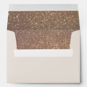 Bronze Glitter Neutral Xmas Card Envelope
