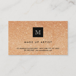 Bronze Glitter Sparkles Modern Chic Profile Card