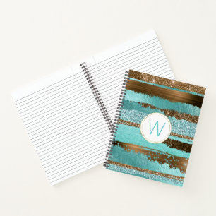 Bronze Glitz Monogrammed Notebook