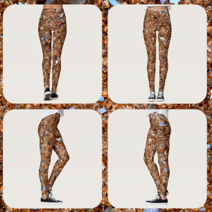Bronze Glitzy Golden Sparkle Glam Leggings