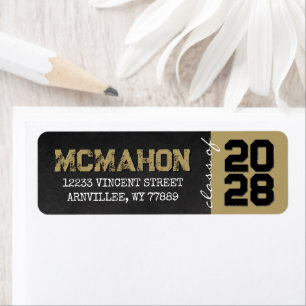 Bronze Gold and Black Chalkboard Graduation