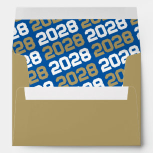 Bronze Gold and Royal Blue Graduation Envelopes
