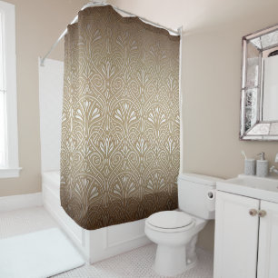 Bronze, gold,Art nouveau, art deco, vintage, patte Shower Curtain