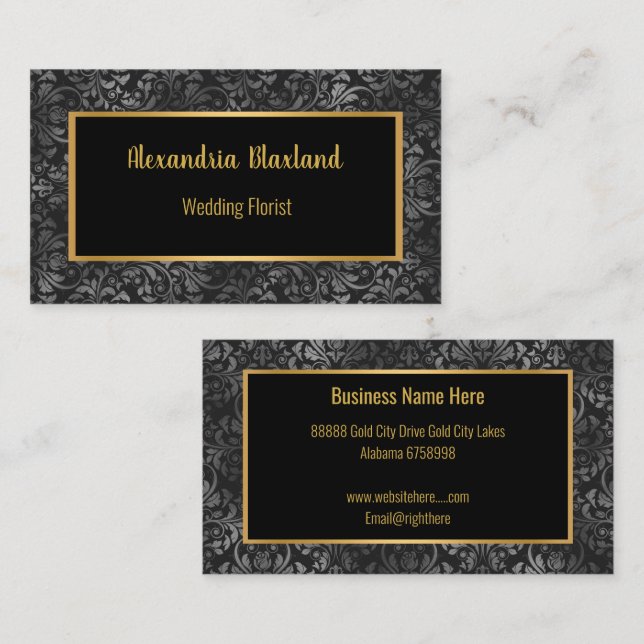 BRONZE GOLD BLACK VINTAGE BUSINESS CARD (Front/Back)