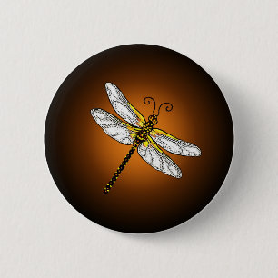 Bronze Gold Dragonfly Dragonflies Button