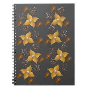 Bronze & gold  Floral Notebook