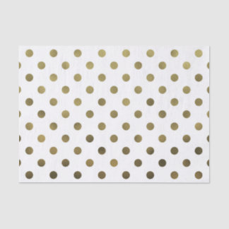 Bronze Gold Leaf Metallic Faux Foil Polka Dot Tissue Paper