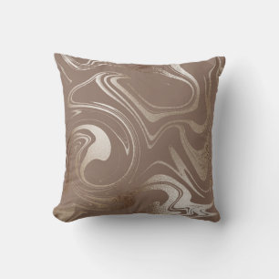 Bronze/gold/Swirl Reversible Pillow
