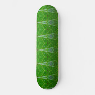 Bronze & Green Leaf Ikat 18  Skateboard